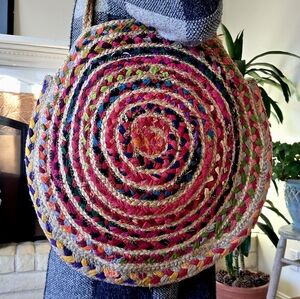 Magid Multicolor Round Braided Tote Bag